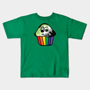 Aromantic Pride Rainbow Cupcake Kids T-Shirt